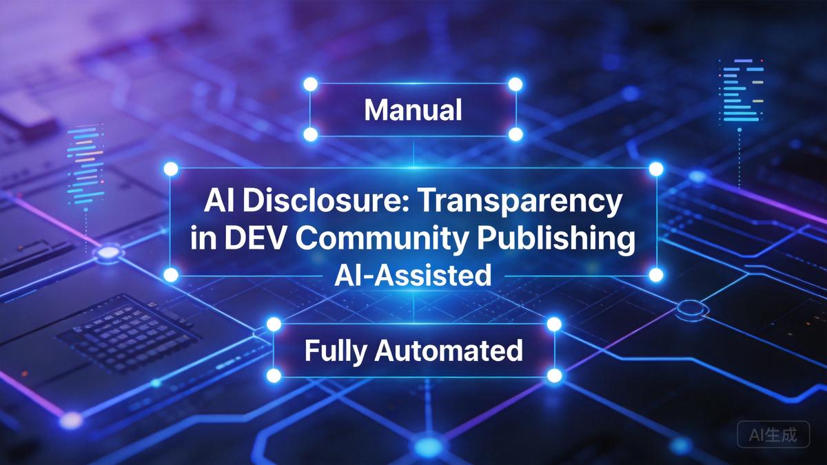 DEV社区发布了新的AI披露工具，要求作者在发布文章时标明内